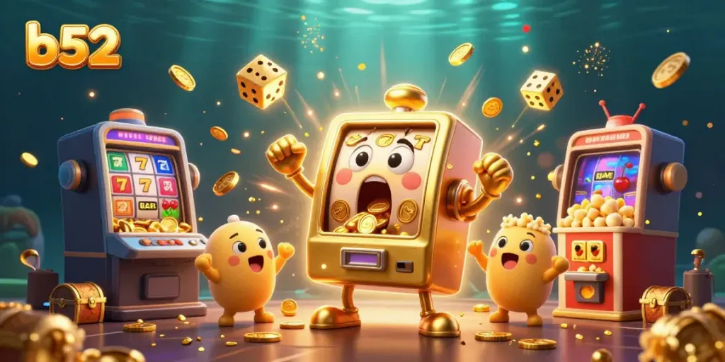 Experience the excitement of b52 with a jubilant slot machine and golden jackpot action.