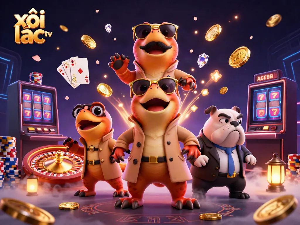 Experience exciting gaming moments at xôi lạc tv with raptors and vibrant casino elements.