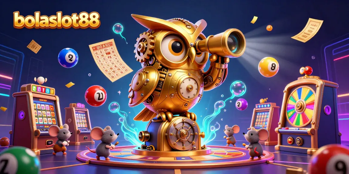 Experience excitement at bolaslot88 with a clockwork owl overseeing vibrant casino action and thrilling games.