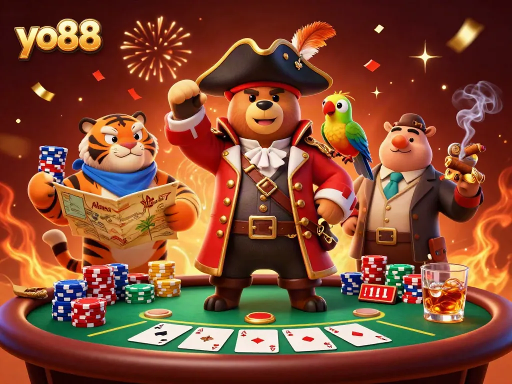 Engage with thrilling yo88 adventures in a vibrant pirate-themed casino.