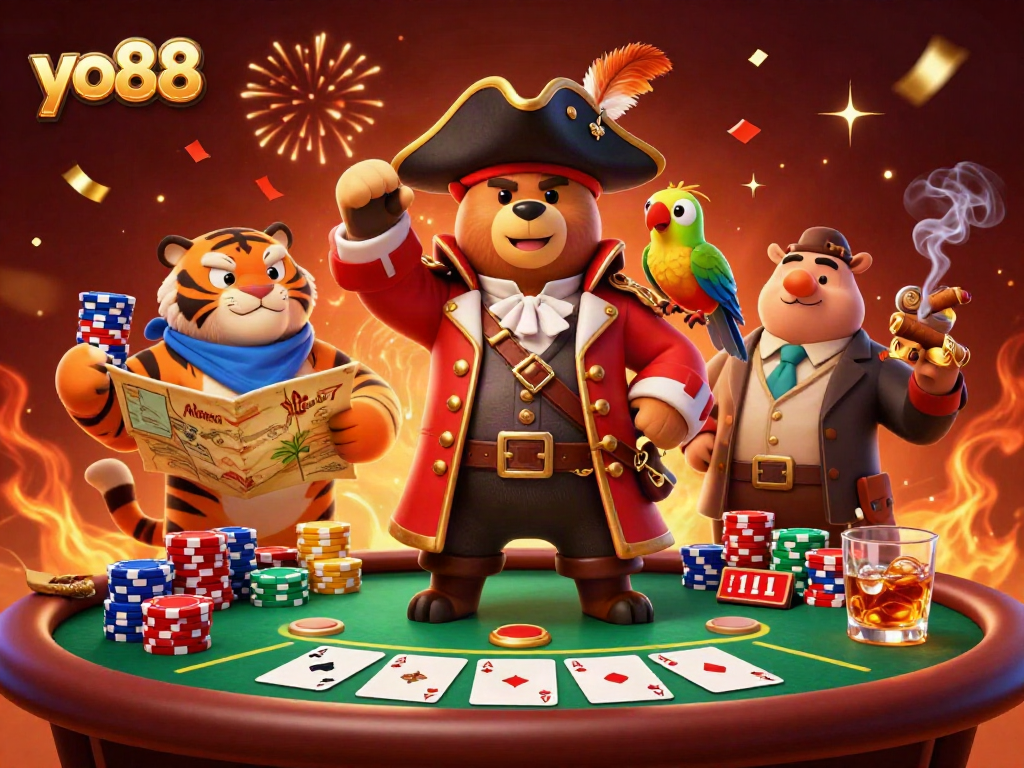 Engage with thrilling yo88 adventures in a vibrant pirate-themed casino.