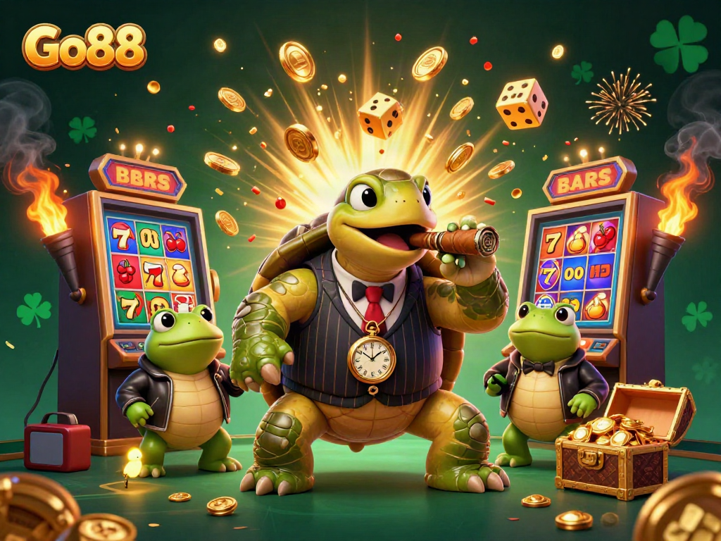 Experience Go88's thrilling casino atmosphere with vibrant characters and action-packed gaming elements.