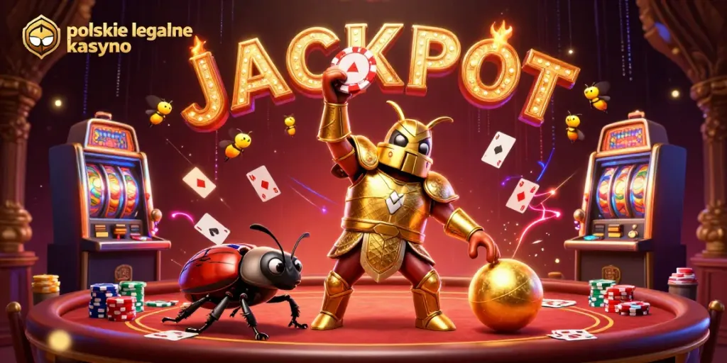 Play exciting games at polskie legalne kasyno with vibrant poker tables and iconic slot machines.