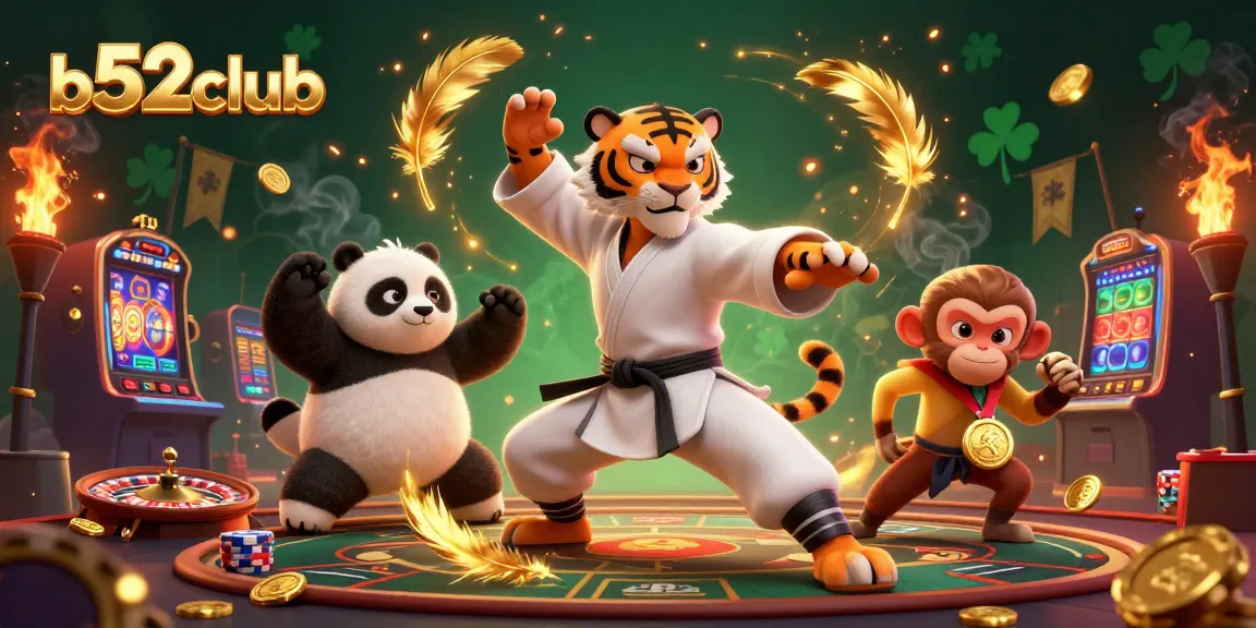 Experience the thrill of b52club with animated characters enjoying a vibrant casino atmosphere.