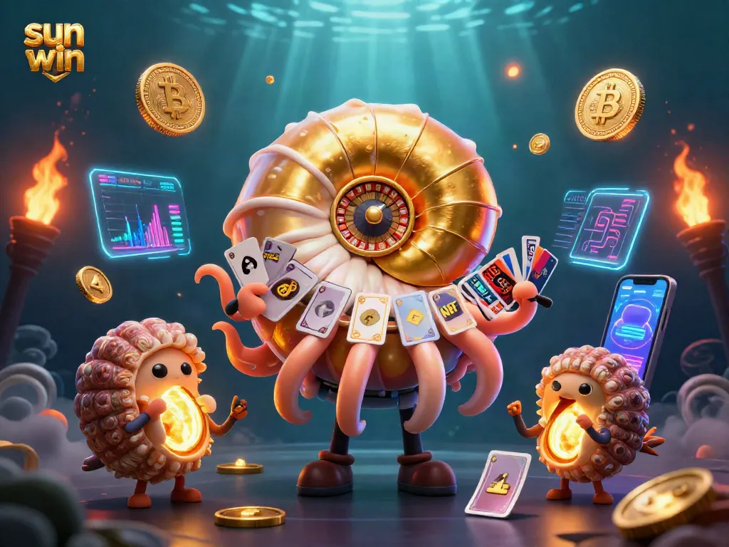 Experience thrilling gameplay at sun win with a captivating nautilus roulette and glowing crypto elements.
