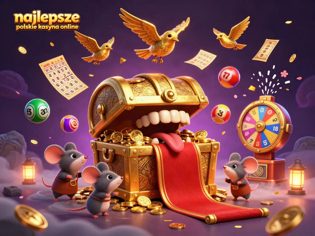 Engage with najlepsze polskie kasyna online through a vibrant lottery scene filled with colorful elements.