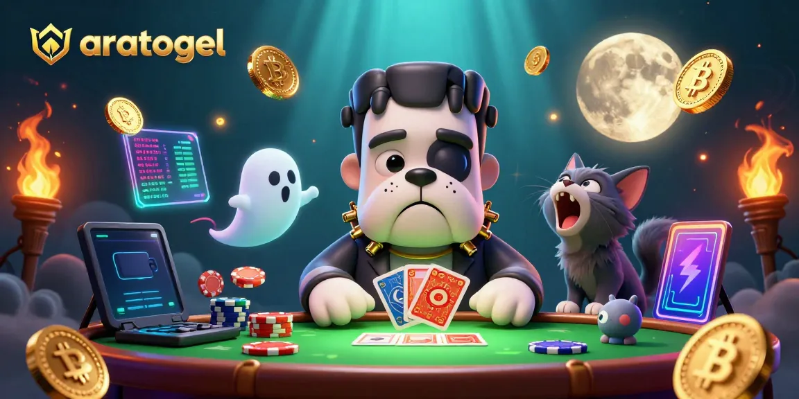 Engage in thrilling games at arahtogel with a playful scene of a bulldog monster and a werewolf kitten.