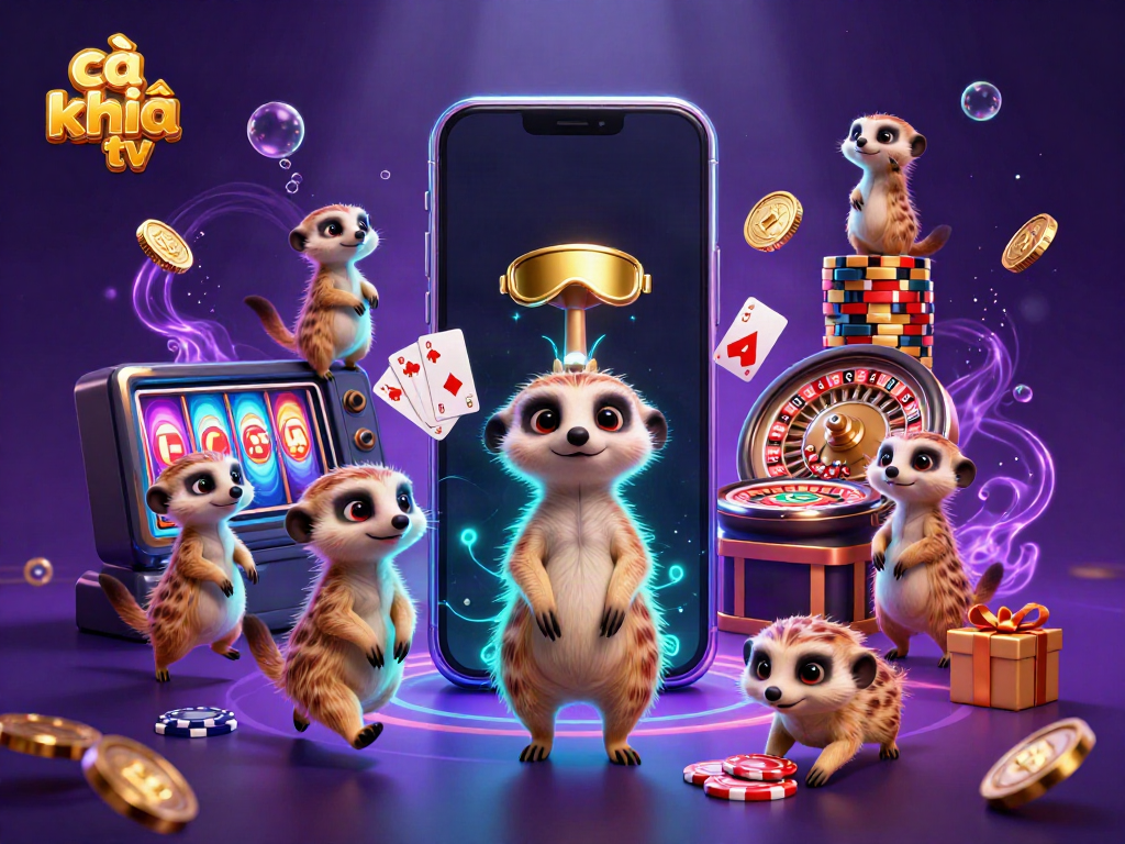 Cà khịa tv showcases a lively meerkat casino scene with entertaining gaming action.