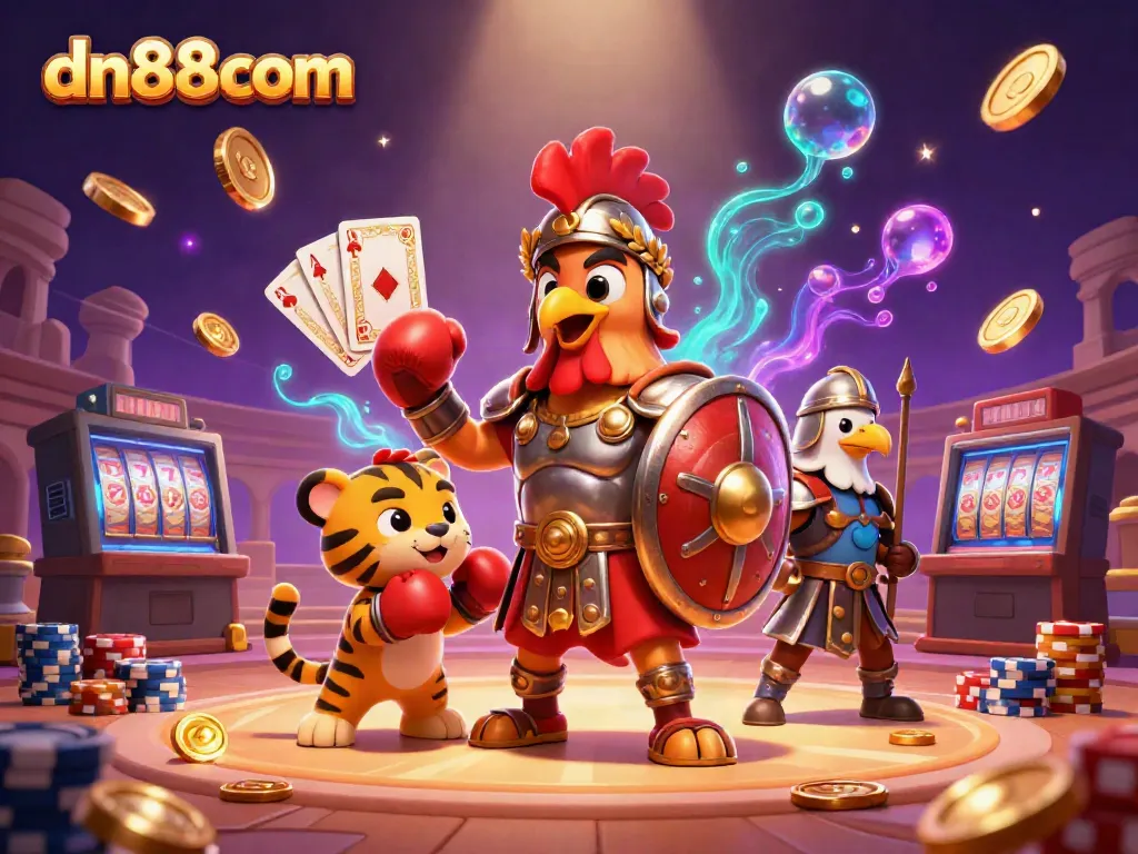 Engage in thrilling gameplay with dn88 com's vibrant casino experience featuring unique characters.