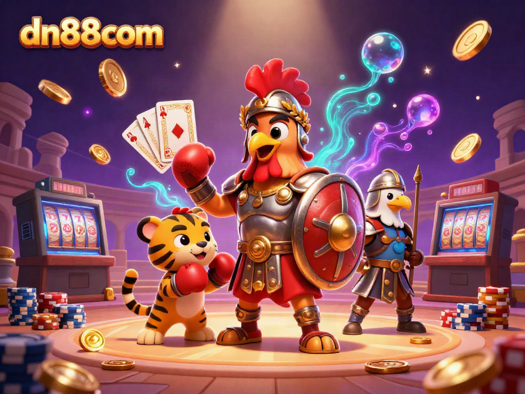 Engage in thrilling gameplay with dn88 com's vibrant casino experience featuring unique characters.