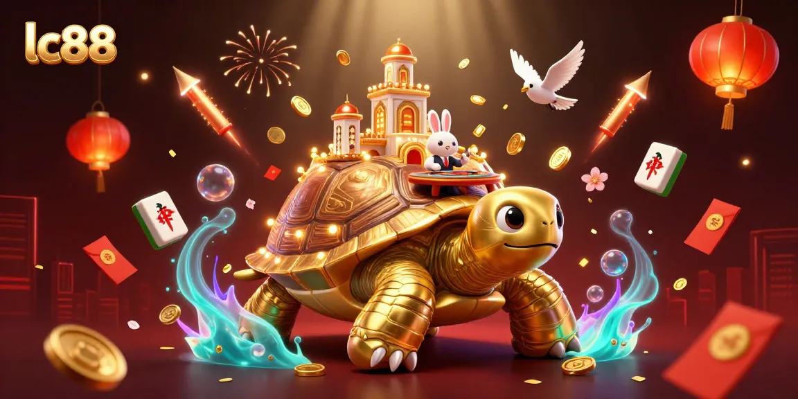 Experience the vibrant world of lc88 with a golden tortoise casino scene, filled with excitement.