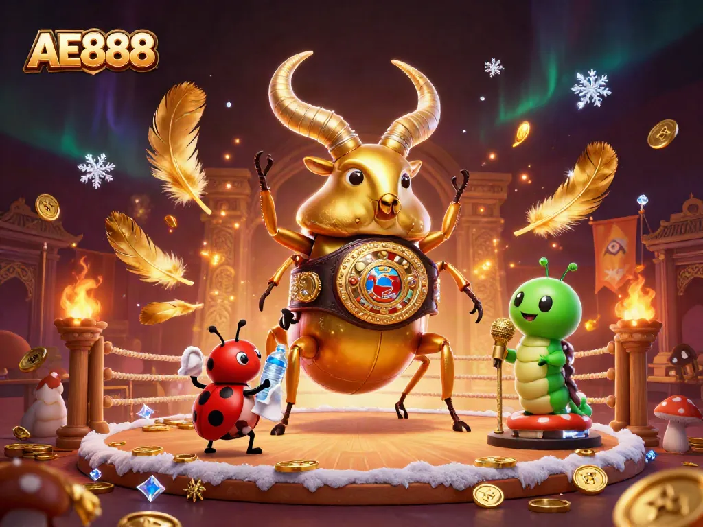Experience AE888's thrilling gaming atmosphere with a dynamic boxing scene featuring colorful characters.