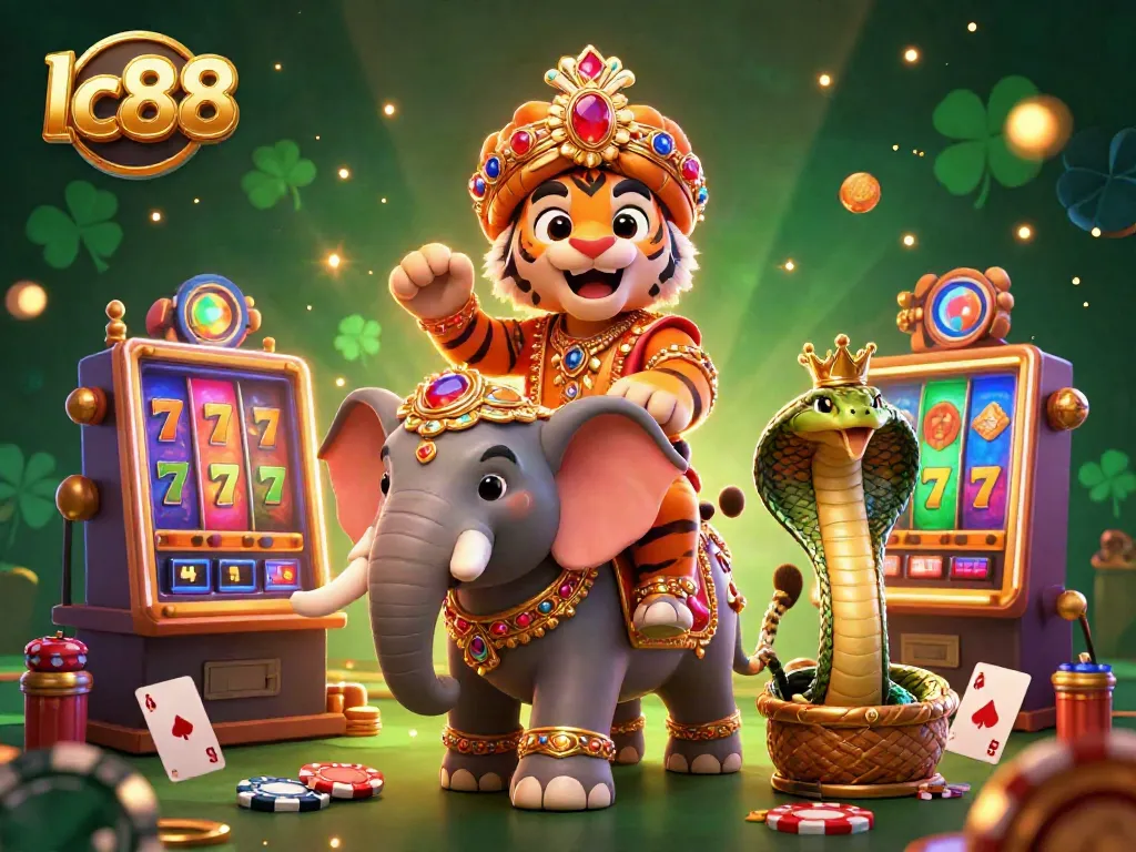 Experience the thrill of lc88 with a vibrant 3D casino scene featuring majestic elements.