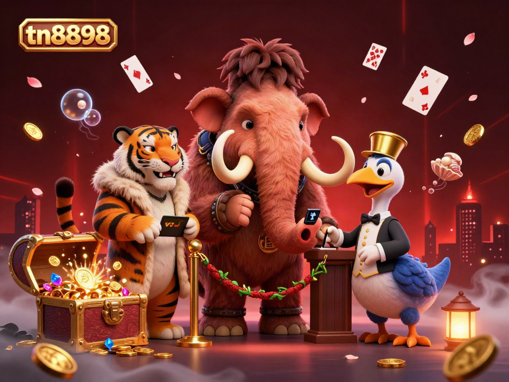 Engage in thrilling casino gameplay at tn8898 with enticing characters and vibrant decorations.