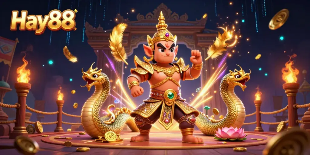 Experience thrilling gameplay at Hay88 with vibrant casino elements and stunning guardian characters.