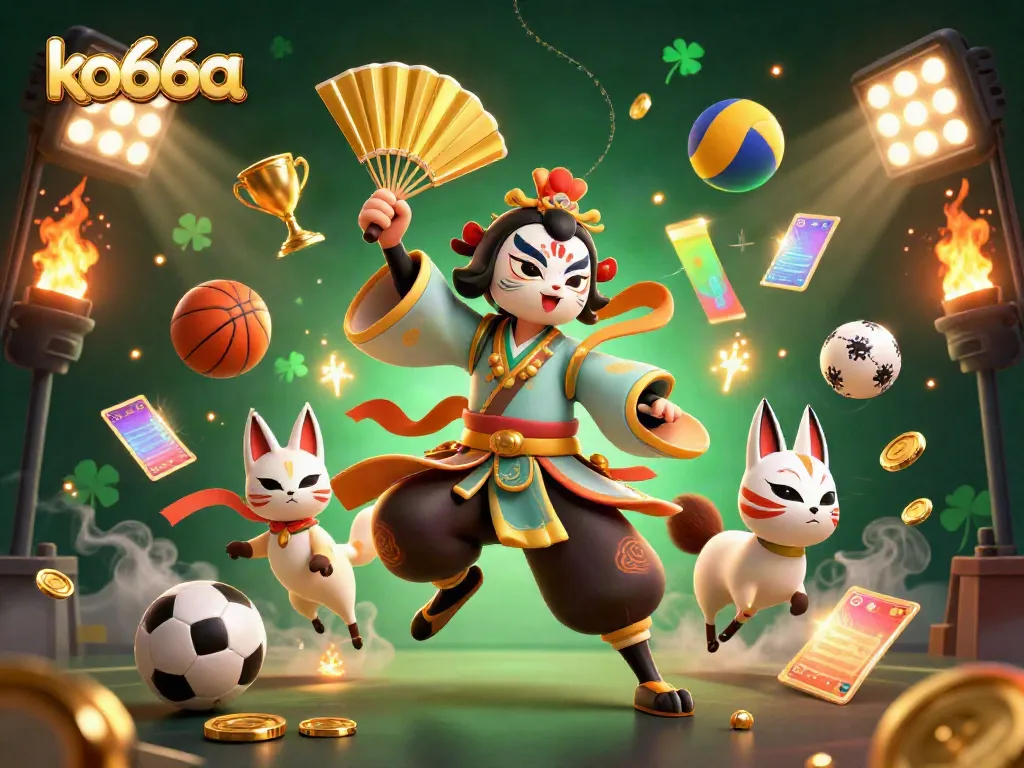 Experience the vibrant world of ko66a with dynamic 3D characters in an exhilarating casino scene.