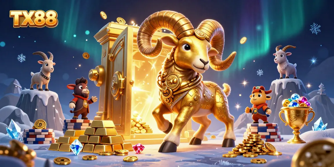 Experience the excitement at TX88 casino with golden treasures and lively characters.