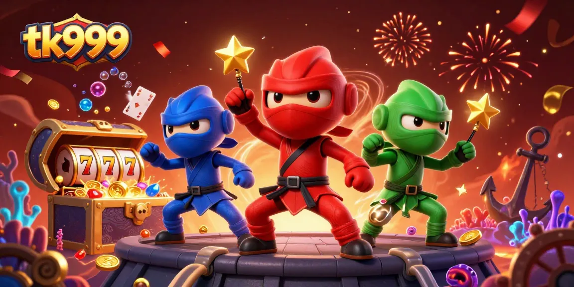 tk999 chameleon ninjas showcase playful gambling with vibrant scene and dynamic energy