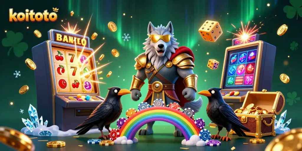 Koitoto menawarkan jackpot menggembirakan dengan Odin dan raven di dunia kasino yang dinamis.
