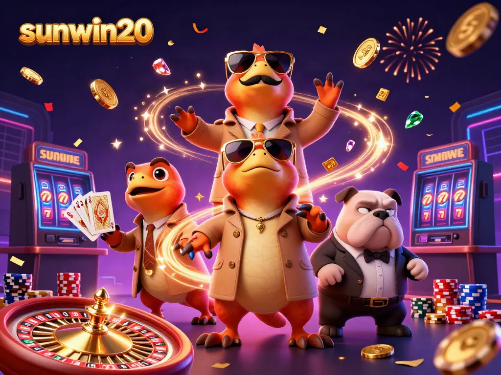 Experience excitement at sunwin20 with cartoon raptors trying to enter a VIP casino lounge.