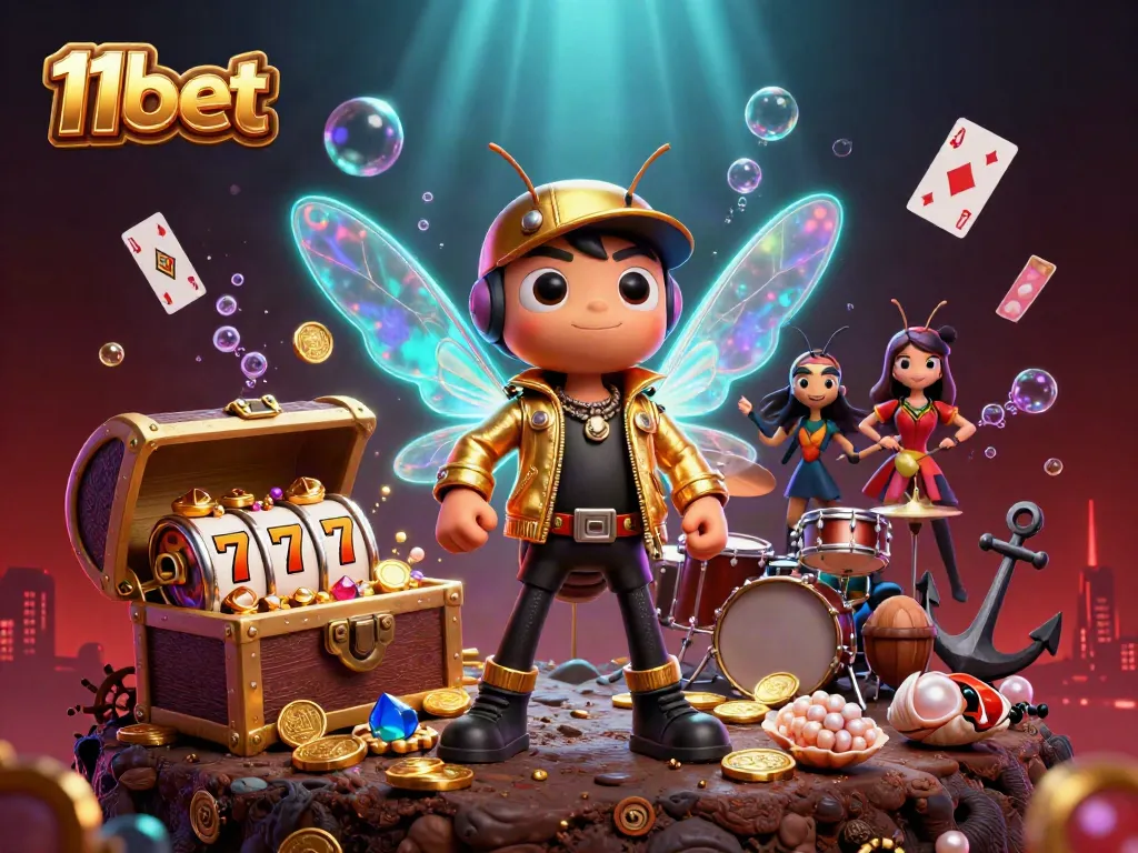 Experience exciting gameplay at 11bet with dynamic elements like slot reels and treasure for enhanced thrills.
