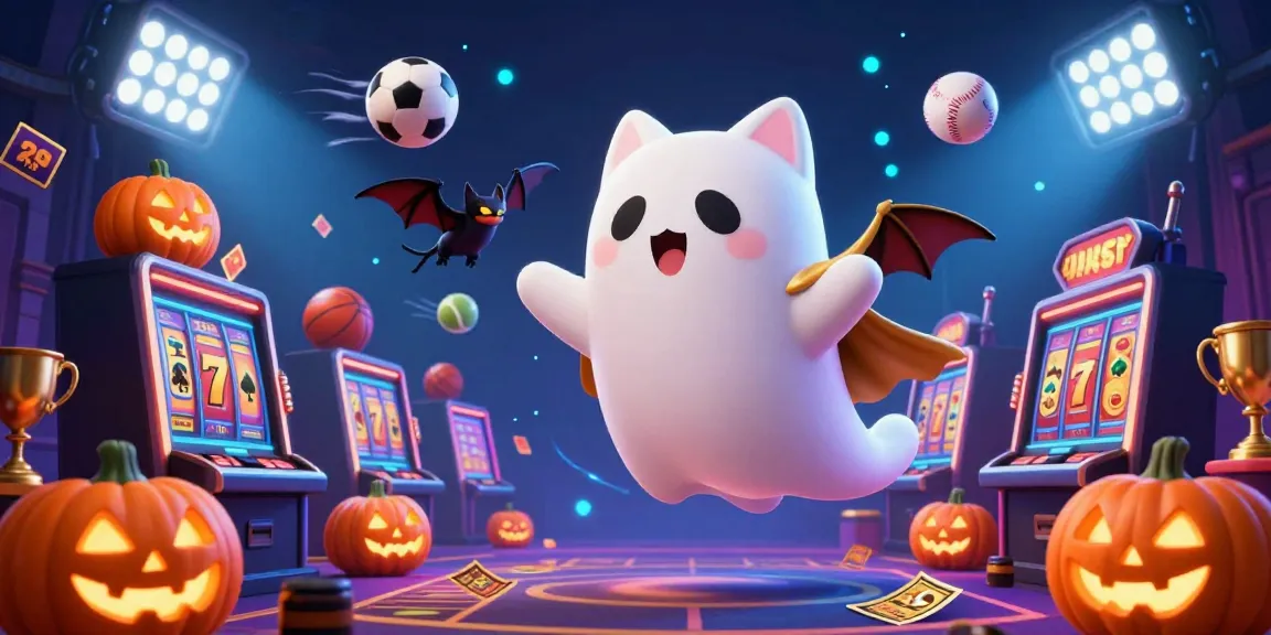 Engage in thrilling gameplay at da88 with a friendly ghost cat and casino atmosphere filled with vibrant elements.