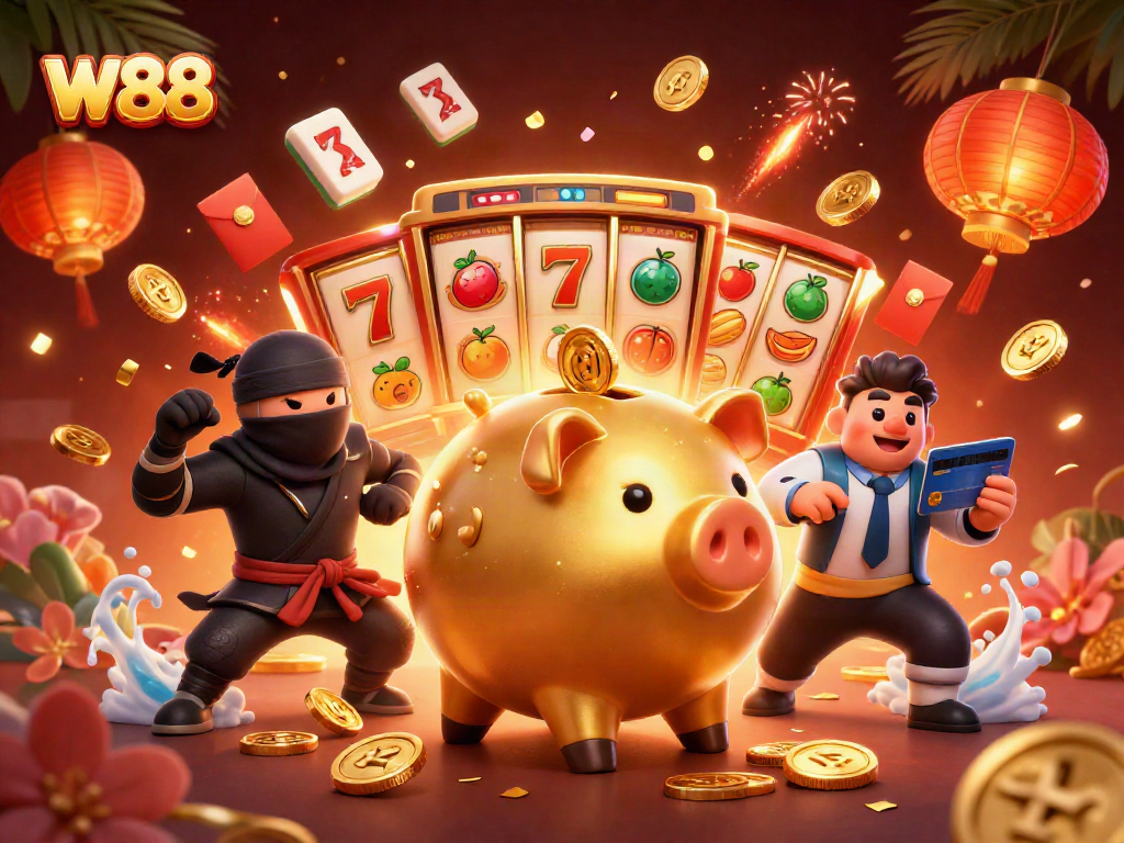 Experience thrilling wins at W88 with lively characters and a vibrant casino atmosphere.