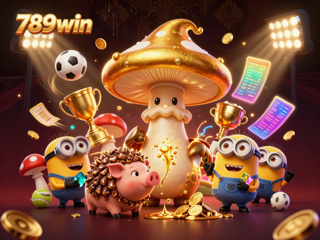 Engage with 789win's magical casino adventure featuring a golden wizard and treasure-hunting pig amidst dynamic betting elements.