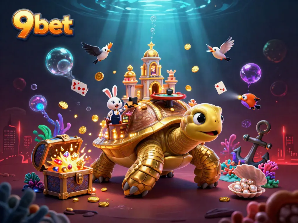 Experience big wins with 9bet's vibrant live casino featuring golden tortoise and rabbit dealer