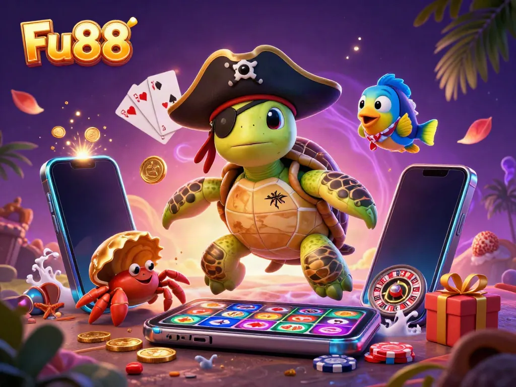 Play Fu88 with vibrant characters and dynamic gaming elements in an exciting casino scene.