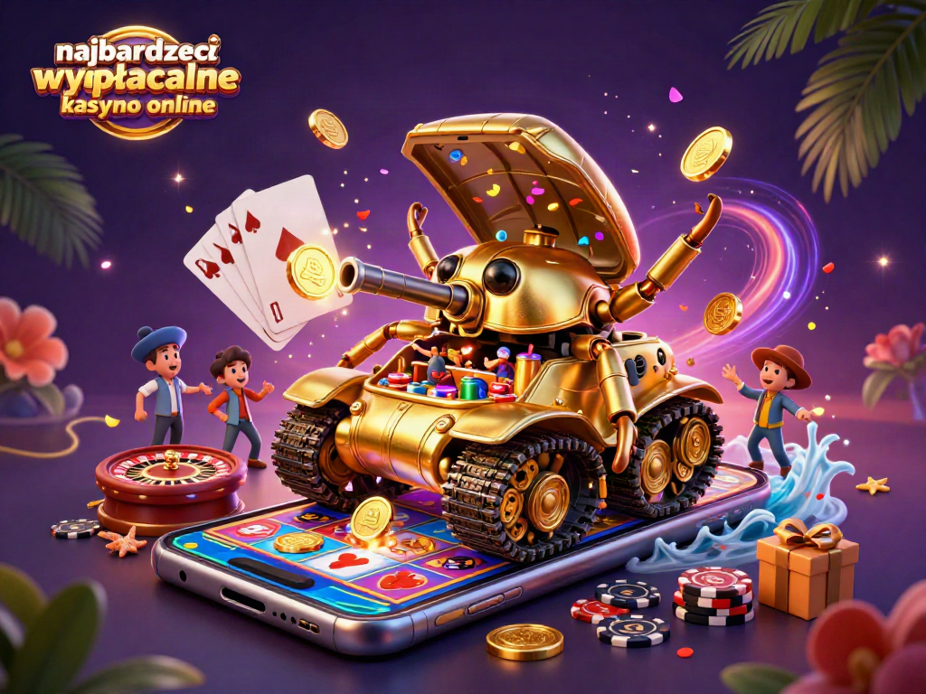 Experience the thrilling world of the najbardziej wypłacalne kasyno online with fun elements like colorful slots and coin explosions.