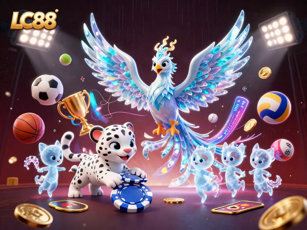 Engage with the vibrant world of LC88 as the ice phoenix and snow leopard create a dazzling gaming spectacle.
