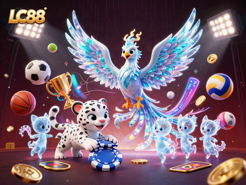 Engage with the vibrant world of LC88 as the ice phoenix and snow leopard create a dazzling gaming spectacle.