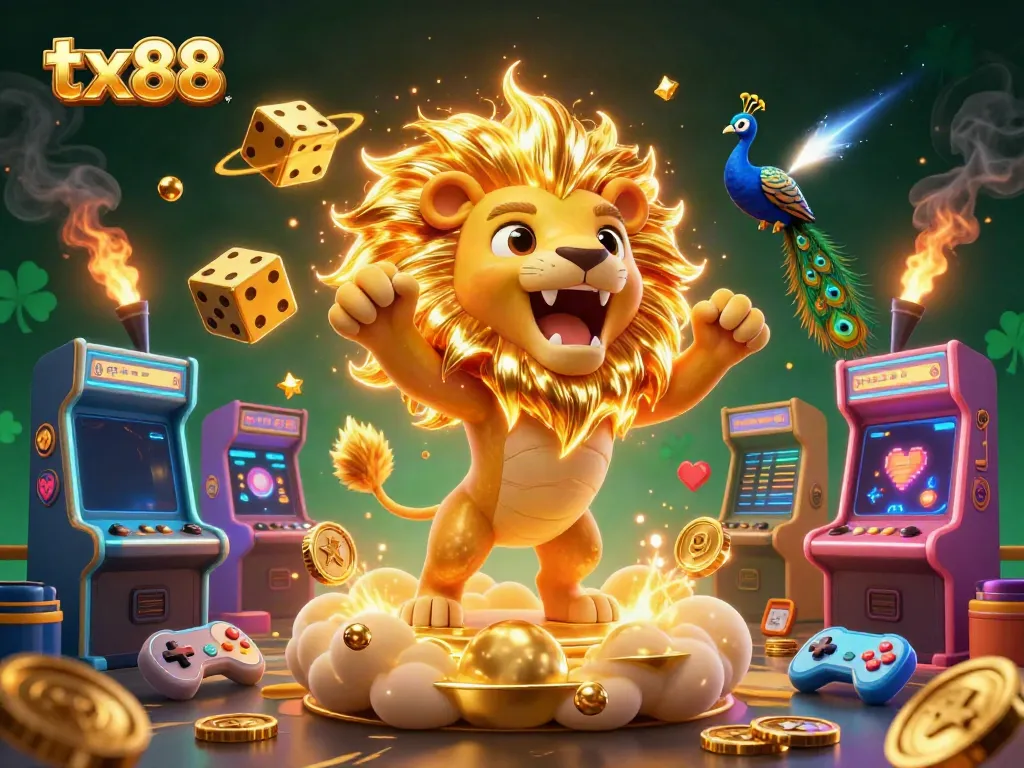 Experience thrilling casino action with tx88 featuring vibrant characters and gaming elements in a dazzling illustration.