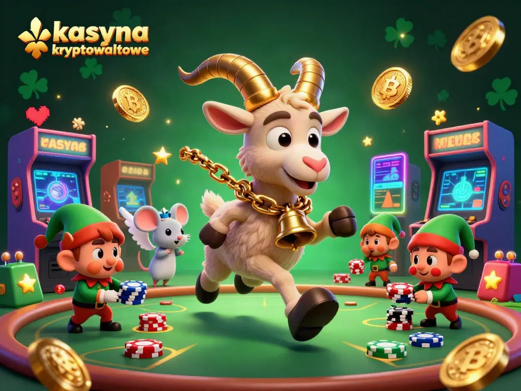 Experience the excitement of kasyna kryptowalutowe with lively characters in a casino scene filled with vibrant game elements.