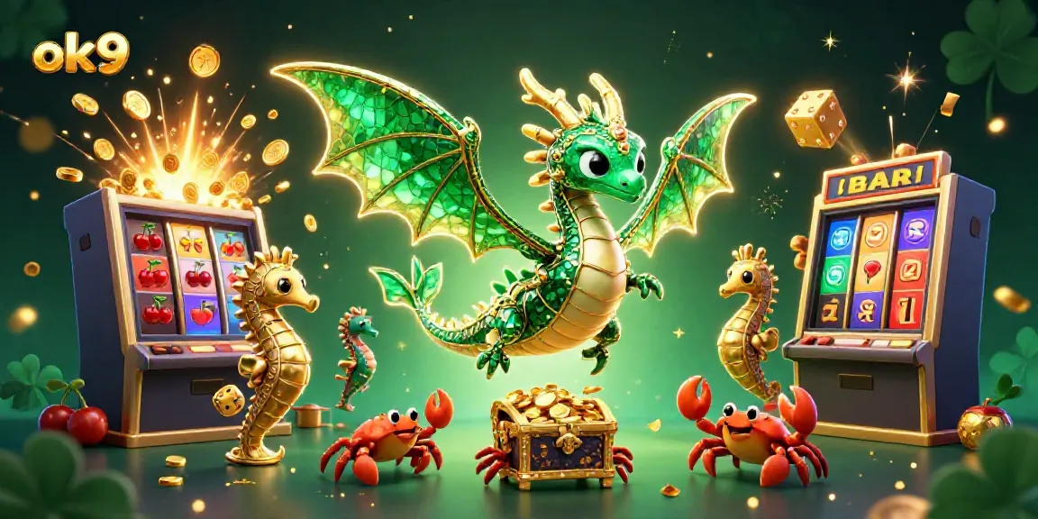 Spin to win big with the dazzling ok9 sea dragon amidst a jackpot explosion of casino riches.