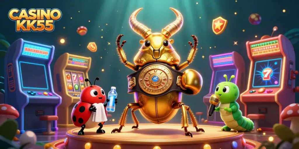Experience thrilling gameplay at CASINO KK55 with colorful slots, unique characters, and dynamic gaming elements.