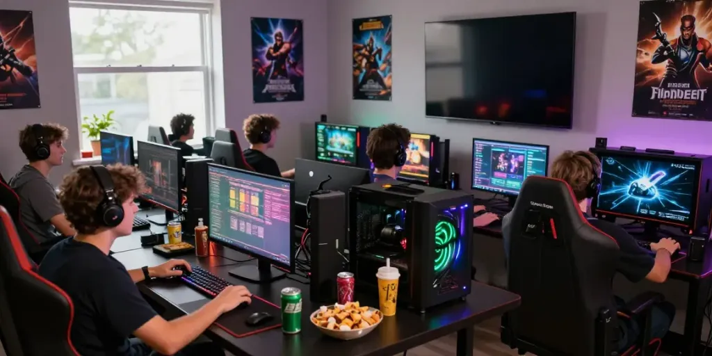 Exciting gaming scene showcasing kilat 404 players immersed in a dynamic multiplayer environment.