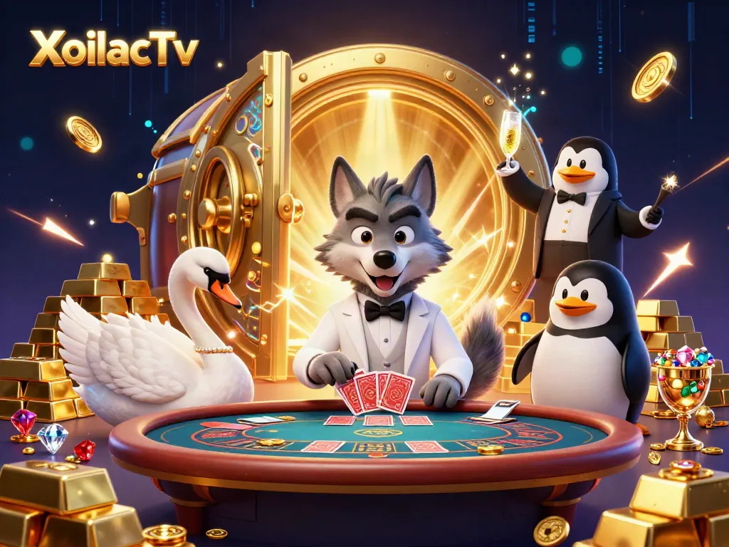 Join the excitement at XoilacTv with a vibrant casino scene featuring playful characters!
