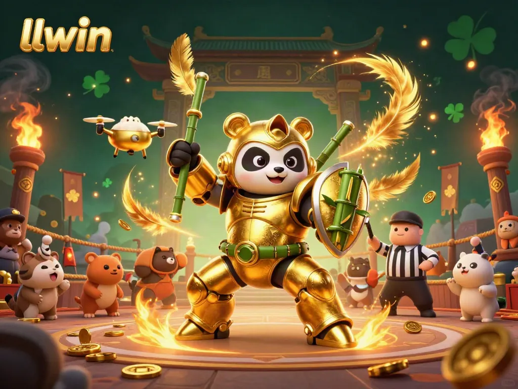 llwin players engage in dynamic mech-suit battles while enjoying gambling excitement in a vibrant casino
